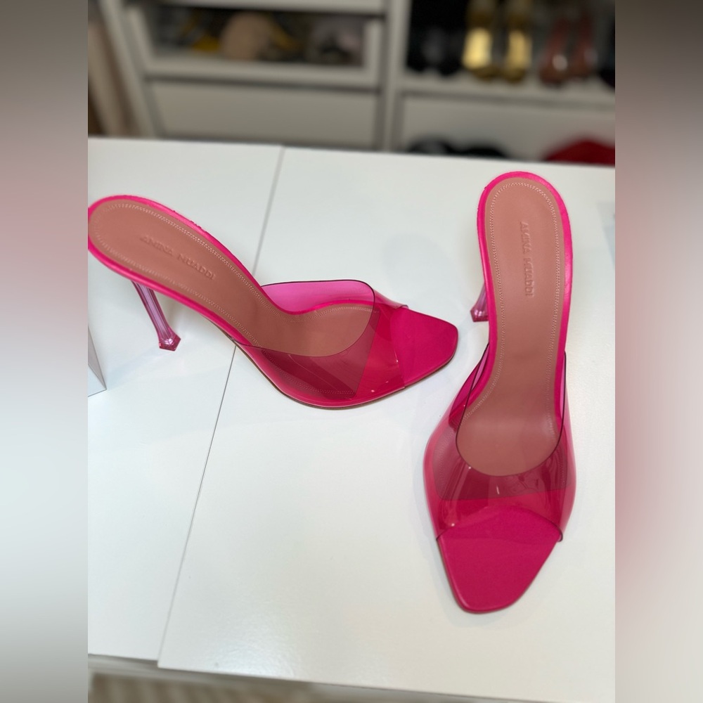 Amina Muaddi Alexa PVC Mules 105mm